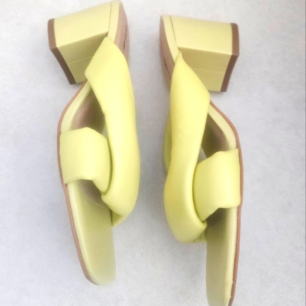NEW! LOFT Puffed Twist Leather Slide On Open Toe Sandals 6.5. - Picture 3 of 8